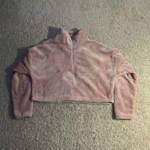 Cropped Half Zip Sweatshirt